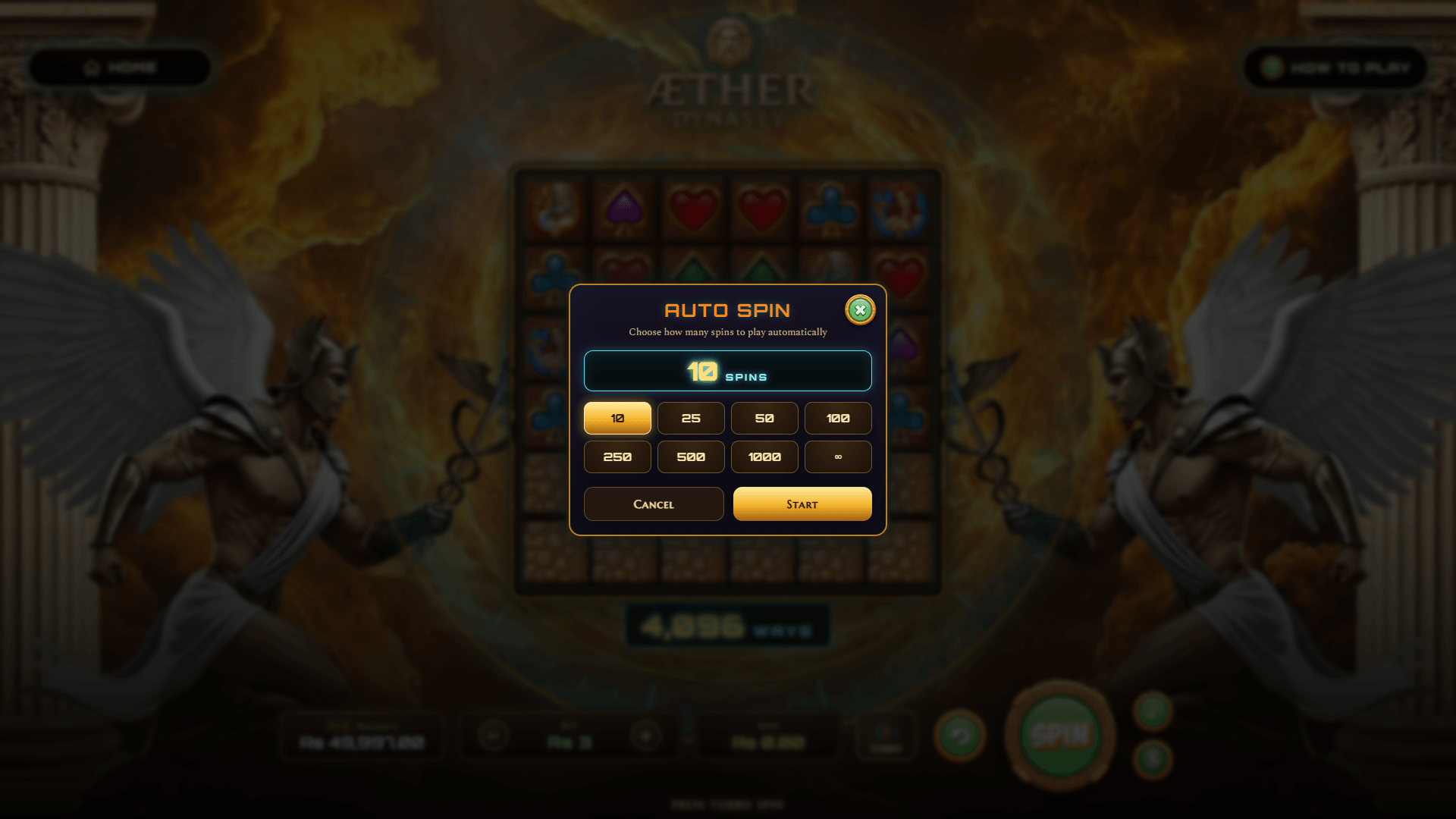 Aether Dynasty - auto-spin config