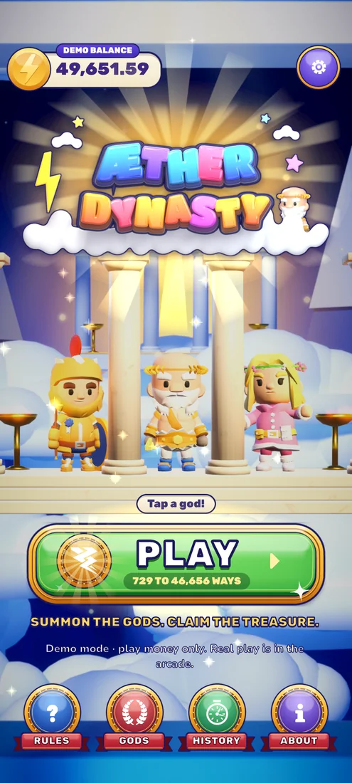 Aether Dynasty - Title screen - the three gods on Olympus
