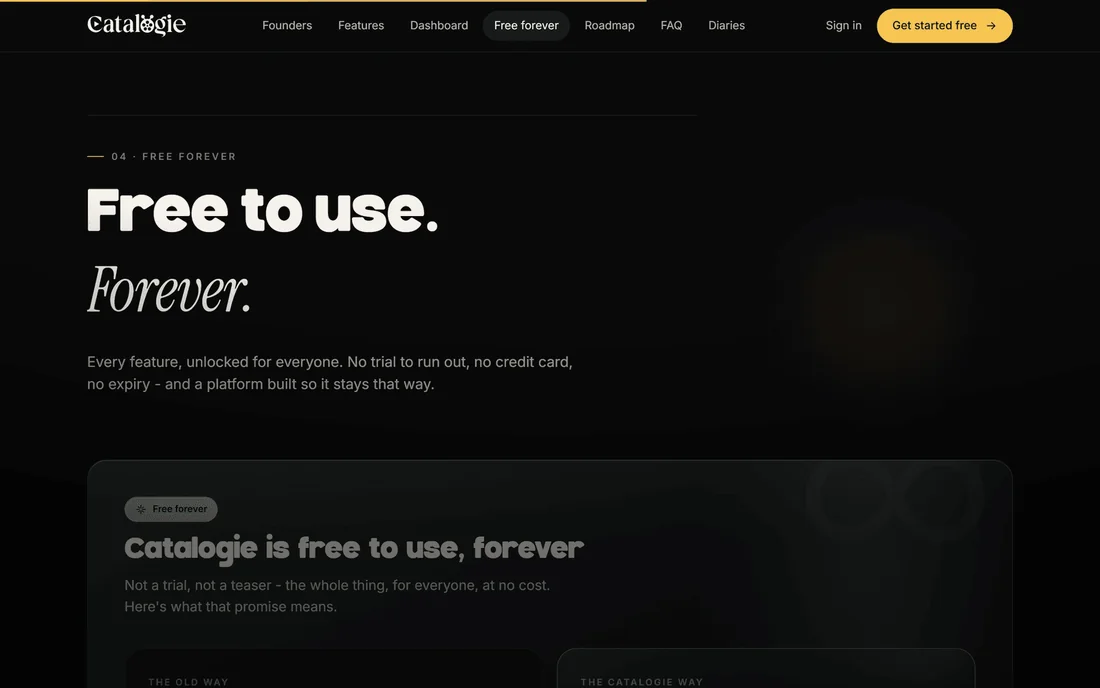 Catalogie - Free forever