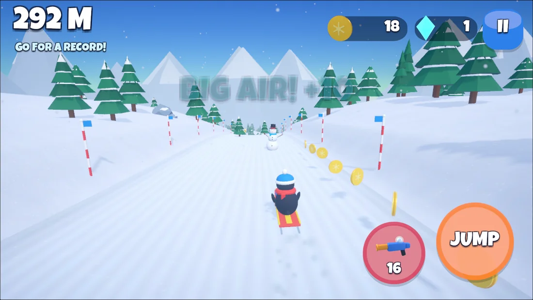 Glacier Glide - Collecting coins down the run