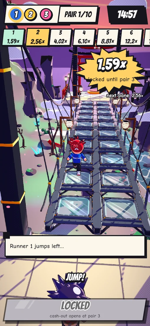 Glass Bridge - Runner 1 jumps