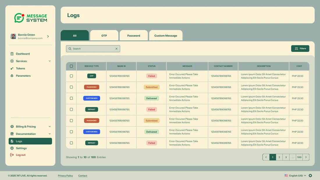 Messaging Platform - Logs