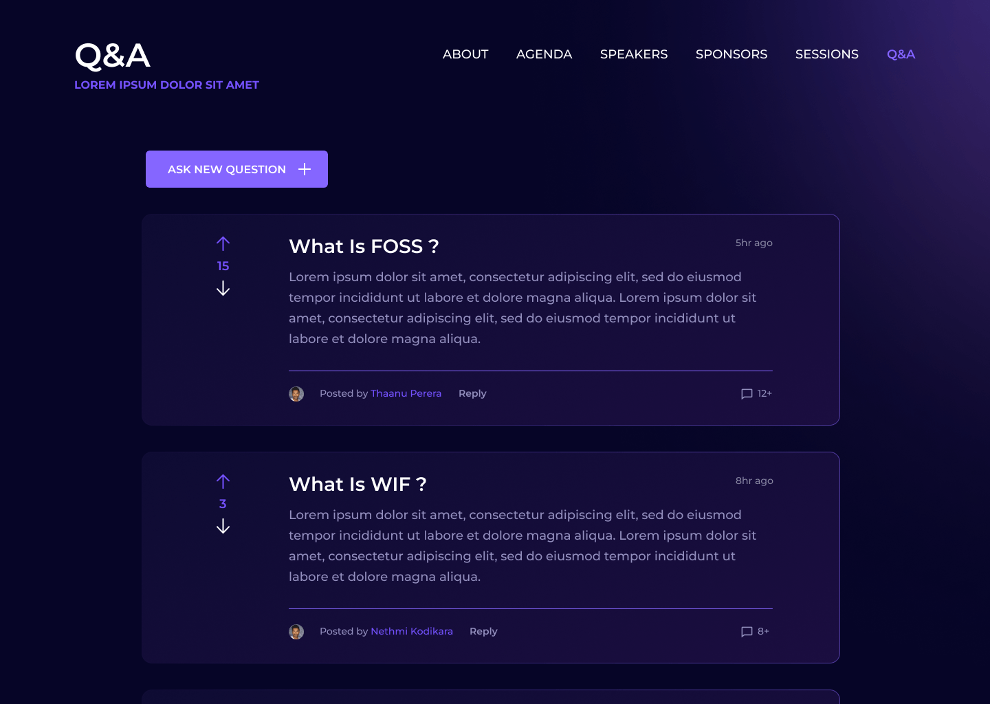 Ask Questions Feed