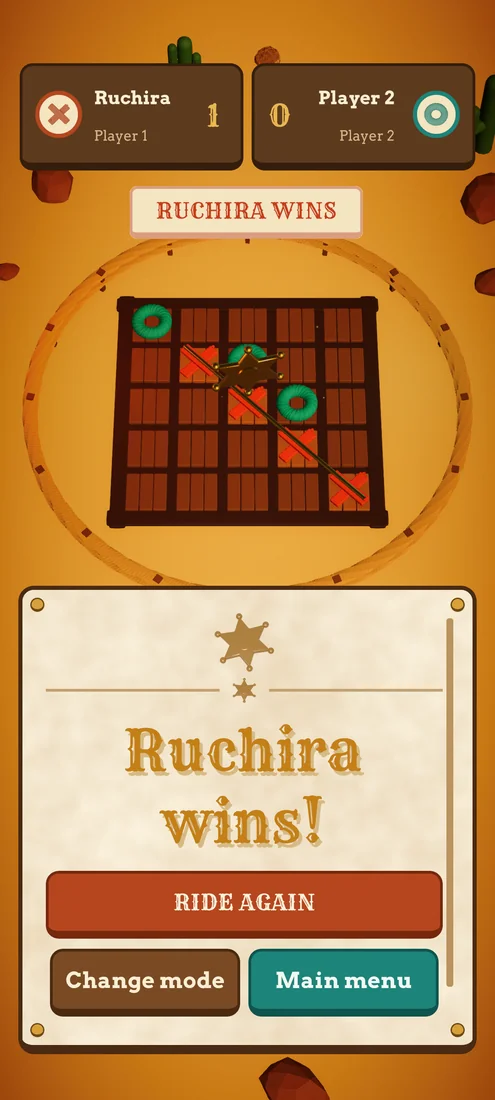 Tic-Tac-Toe Showdown - Big Ranch 5×5 - a win