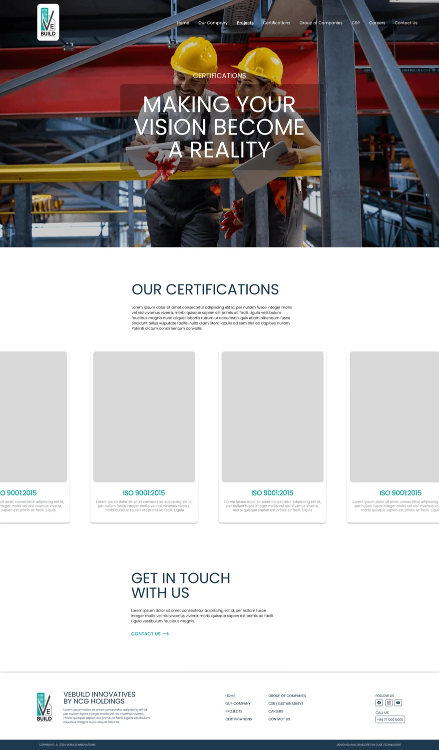 VEBUILD - Certifications