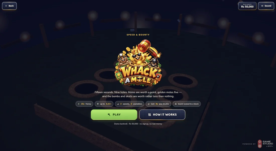 Whack-A-Mole - Title screen